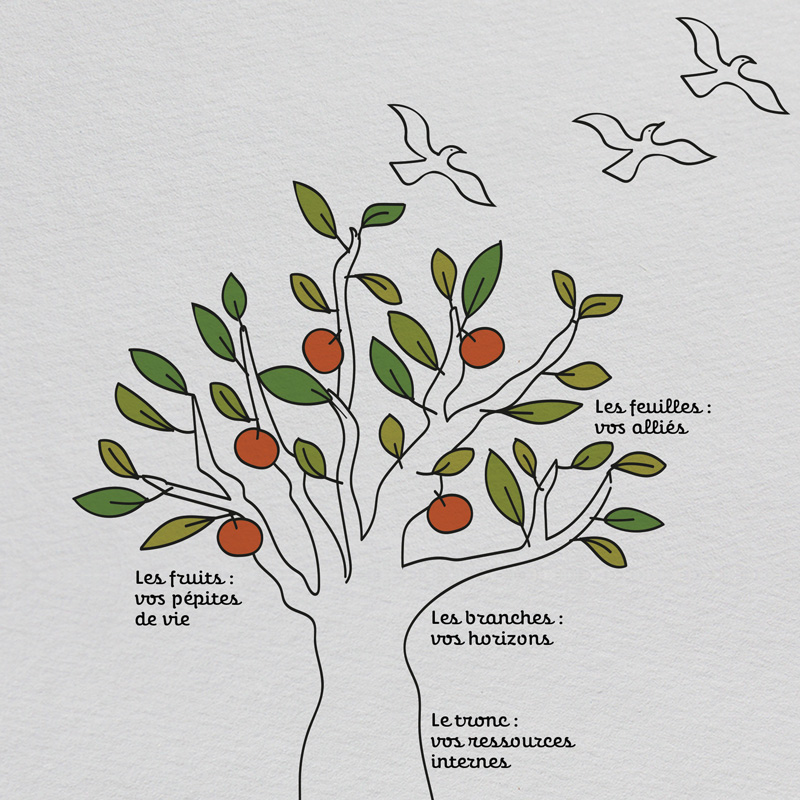 Arbre de Vie utilisé lors du bilan de compétences créatif Kimangö à Lyon.